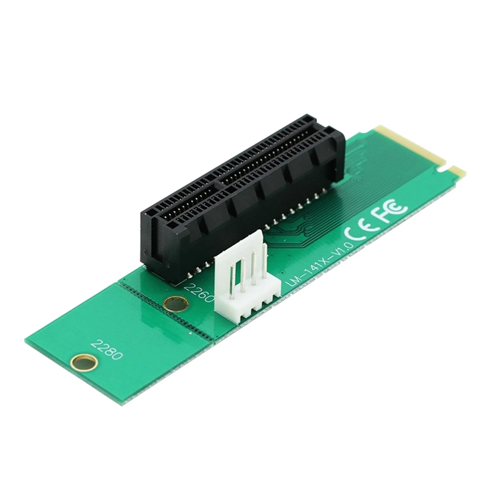 Ключ NGFF M.2 M к Плате PCI-E 4X Riser Card M.2 Порт SSD 2260 2280 к Преобразователю для Майнинга PCIE M.2 к Адаптеру PCIE с 4-Контактным Кабелем Питания 5