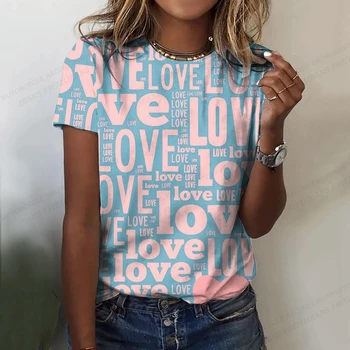 Женская модная футболка Aesthetic LOVE С коротким рукавом, топ Оверсайз Loving, Повседневная уличная сексуальная женская одежда, Летние футболки для женщин