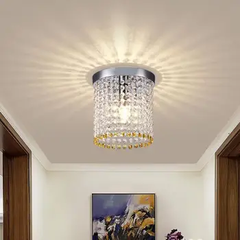 Современный Простой Хрустальный Потолочный светильник Для украшения коридора, Оптовая Продажа Круглых потолочных светильников Для дома