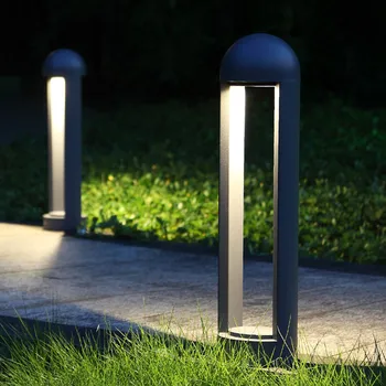 COB LED Наружная водонепроницаемая Вставляемая лампа для газона, Современная алюминиевая колонна, Вилла, сад, Дорожка во внутреннем дворе, Декоративное освещение