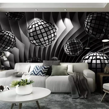 wellyu papel de parede 3D Обои на заказ 3d твердая сфера расширяющая пространство современный фон для стен - обои для рабочего стола home decor