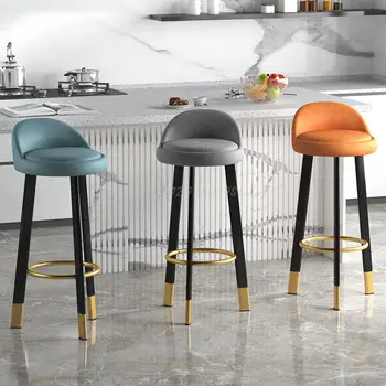 60-сантиметровый скандинавский барный стул, современный минималистичный табурет на высокой ножке, барный стул со спинкой для кассира на стойке регистрации