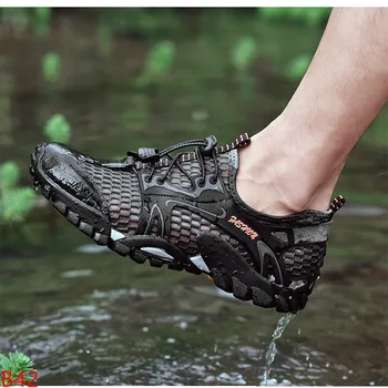 Мужские сандалии, летняя спортивная обувь для альпинизма на открытом воздухе, обувь из дышащей сетки, обувь для перехода ручья вброд, Удобная обувь для бега трусцой.