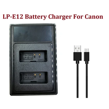 LP-E12 Зарядное Устройство ЖК-USB Двойное Зарядное Устройство Для Canon EOS M M50 M100 M200 M50 2 100D Kiss X7 Зарядное Устройство Для Цифровой Камеры