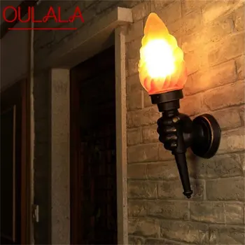 Уличные настенные бра OULALA, классический светильник-факел, креативный светодиодный светильник, водонепроницаемый для домашнего декора.