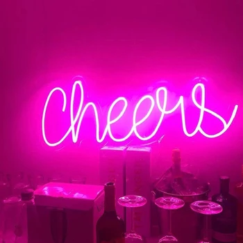 Изготовленная на Заказ Неоновая Вывеска Cheers Led Light Вечеринка по Случаю Дня Рождения Бар Паб Магазин Спальня Свадебное Мероприятие Декор стен Letrero Neon Deco Chambre