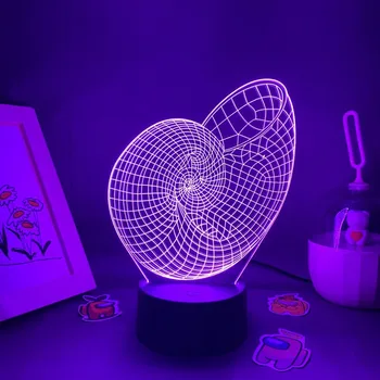 3D Животное Морская улитка ночник Аниме для малыша Иллюзия Новизны Декор спальни Милый красочный подарок на День рождения Акриловая дистанционная лампа