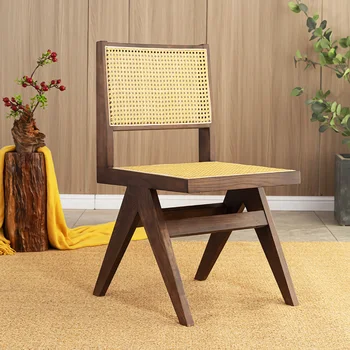 Дизайнерская Кухня из ротанга, Деревянные стулья для отдыха, обеденные стулья с акцентом в гостиной, Расслабляющая Мебель для спальни Comedor