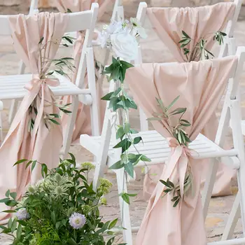 Искусственная цветочная спинка стула, шелковый цветочный узор для свадебной вечеринки на стуле, скамейке