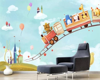 бейбехан Пользовательские фотообои 3d мечта сказка путешествие на поезде ручная роспись детской комнаты весь дом фон обои