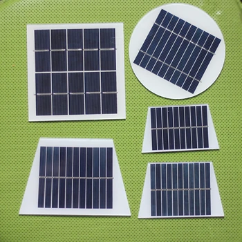 Маленькие солнечные панели на 6 В для наружных ламп, мини-фотоэлектрическая панель, квадратная/круглая/трапециевидная плата для ламп, сменные аксессуары