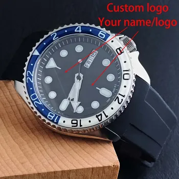 Модные Мужские часы Custom Fashion Japan NH36 40,5 мм, сапфировый корпус, автоматические мужские часы, безель из смолы, резиновая лента