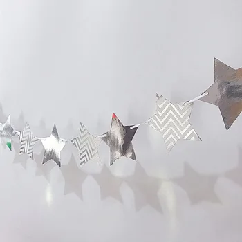 Золотая / Серебряная треугольная звезда на бумажной доске, Гирлянда, баннер для украшения детского душа, вечеринки по случаю Дня рождения, украшения детской комнаты