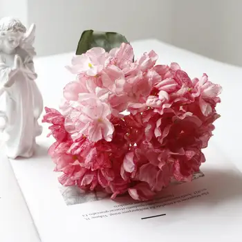 1 Ветка Полезного искусственного Цветка С долговечной прозрачной текстурой, Декоративное Свадебное украшение из искусственной Гортензии во французском стиле