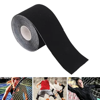 1 Рулон спортивной мышечной ленты, водонепроницаемая эластичная спортивная лента для локтя, плеча, колена, черная a