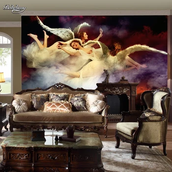 beibehang papel de parede para quarto большие фресковые обои ночной клуб ktv красивые фресковые обои с изображением ангела