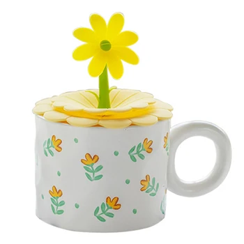 Симпатичная кружка в виде цветка, керамическая кружка для девочек, нишевая чашка для питья, подарок другу
