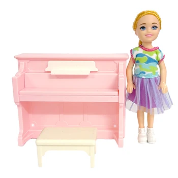 Набор NK1 Розовое пианино для куклы Келли, модель кукольного домика, мини-реквизит, модная мебель, пластиковые игрушки для куклы Барби, аксессуары