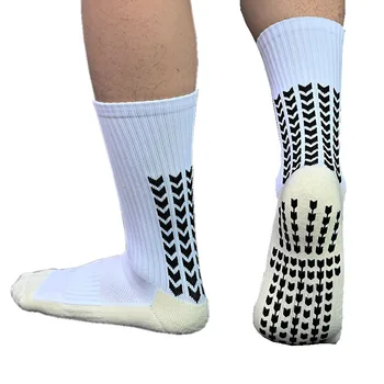 Мужские противоскользящие носки, нескользящие антибактериальные элитные футбольные спортивные носки для мужчин