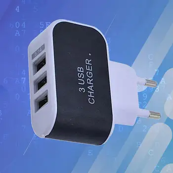3,1 A Тройной USB-порт Адаптер зарядного устройства переменного тока для дома и путешествий для штепсельной вилки ЕС с индикатором