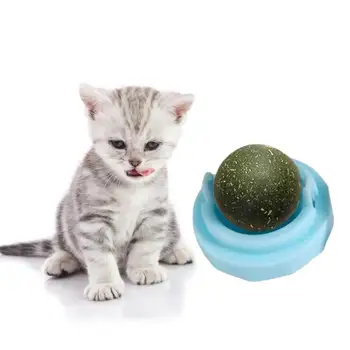 Безопасная игрушка для вылизывания кошек, легко наклеиваемая, повышающая аппетит, удобные игрушки для чистки мятого шарика для кошек