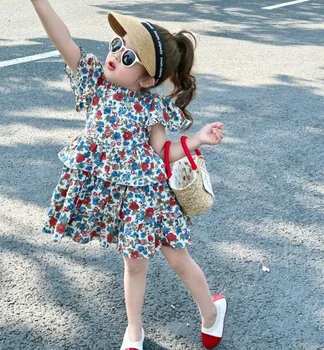 Розничная продажа 2023, летнее праздничное платье для маленьких девочек, милая праздничная одежда принцессы для девочек от 2 до 7 лет