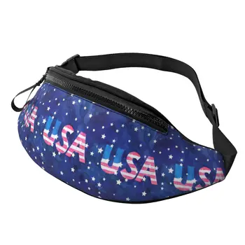 Поясная сумка через плечо с флагом США Stars, поясная сумка на молнии, поясная сумка LWaist, подарки для спортивных фестивалей, тренировок, путешествий, бега