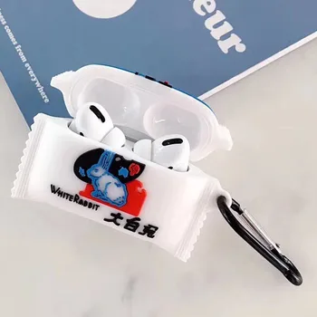 Роскошные аксессуары Bluetooth наушники для Apple Airpods Pro 3 Защитный чехол 3D Big White Rabbit Candy, силикагелевый чехол