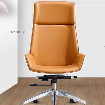 Легкое Роскошное Компьютерное кресло, Современное Простое офисное кресло с высокой спинкой, Вращающееся для кабинета, Офисная мебель из массива Дерева, Кресло Босса