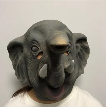 Латексная Маска африканского слона с полной головой животного, Маскарадный костюм для вечеринки, Маска, Подарок ребенку на День рождения