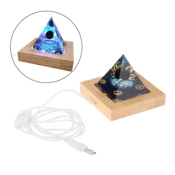 Пирамида со светодиодной основой Emf Кристалл Обсидиан Глобус для медитации