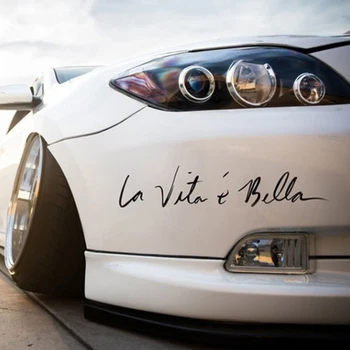 Наклейка на автомобиль Beautiful life La Vita e bella с легкими царапинами на бампере автомобиля для бровей