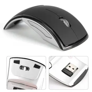 ZD-01 2.4G Беспроводная складная эргономичная дуговая мышь Мыши черные с USB-приемником для ноутбука коврик для мыши геймер