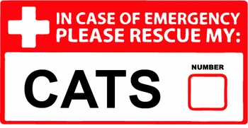 Наклейка для экстренного спасения кошек, домашних животных, 1-я первая помощь, противопожарная безопасность, наклейка на окно, дверь 911