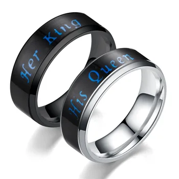 Модные кольца с интеллектуальным датчиком температуры для пары, кольца из нержавеющей стали, ювелирные изделия на палец, Антистрессовые