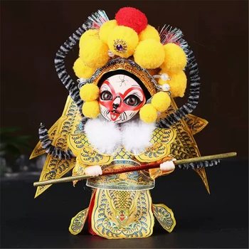 Кукла-маска Пекинской оперы, китайская декоративная кукла ручной работы, украшение магазина подарков, Украшение персонажа Китайской оперы, Шелковая кукла