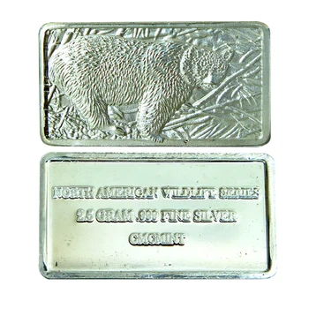 Слиток чистого серебра C49, 2,5 грамма тонкого серебра. 999 Африканский медведь, рождественский подарок