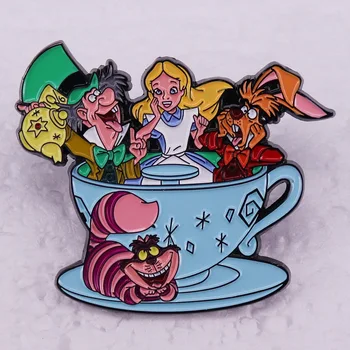 Мультяшная чашка мечты, Булавка с твердой эмалью, брошь-значок на лацкане из анимационного фильма, ювелирный аксессуар в подарок