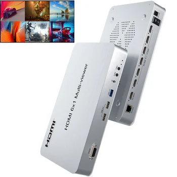 6X1 HDMI Multi-viewer Hdmi 6x1 quad multi viewer с экраном ввода USB 6 multiviewer Переключатель объединения сигналов HDMI для PS5 Xbox