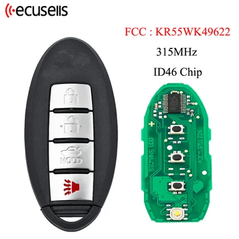 Ecusells FCC: KR55WK49622 Умный Дистанционный Брелок 4 Кнопки 315 МГЦ ID46 Чип для Infiniti A50L QX50 FX35 Q70L QX60 FX25 Q60 09-13