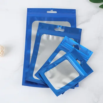 Односторонние цветные Толстые Термосвариваемые упаковочные пакеты Ziplock из пищевой алюминиевой фольги с застежкой-молнией 100шт
