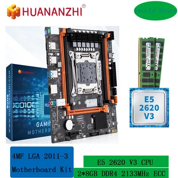 комплект материнской платы xeon x99 HUANANZHI 4MF LGA 2011 v3 память ddr4 2133 МГц 16 ГБ (2 *8 ГБ) RECC и комбинированный процессор E5 2620 V3 NVME