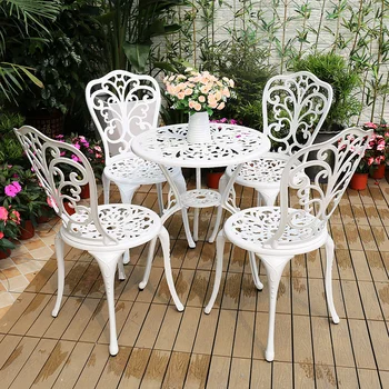 Наборы для бистро с бабочками из литого алюминия, 4 стула со столиком, кофейный набор, Уличная мебель для сада и заднего двора