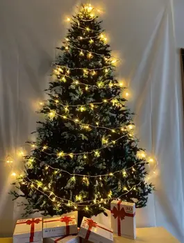 Рождественская Елка Гобелен со Светодиодной Гирляндой Звезда Снежинка Светящаяся Фланелевая Настенная Рождественский Декор В помещении Тканевое Одеяло 2 комплекта