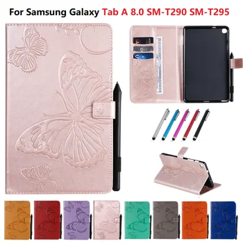 Чехол для планшета с 3D-тиснением в виде Бабочки Для Samsung Galaxy Tab A 8,0 SM-T290 SM-T295, Чехол 2019 8,0 дюймов Для Samsung Tab A8.0 Coque