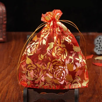 Большая сумка из пряжи с красной розой, цветущий цветочный чай, цветущие чайные шарики, 16 шт./пакет, подарочная упаковка, свадебный цветущий чай.
