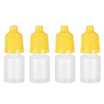 uxcell 24шт Пустые пластиковые бутылочки-капельницы, Сжимаемые контейнеры 5 мл с желтой крышкой для ремонта, чистки, поделок, жидкостей