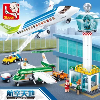 Новый самолет Гражданской авиации, модель Аэробуса, строительные блоки, кирпичи, наборы друзей, строительные развивающие игрушки для детей
