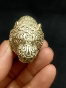 Тибетское серебряное кольцо с тигром
