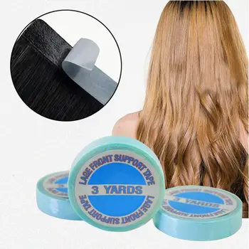 Водонепроницаемый синий 1 см x 3 м Специальный профессиональный рулон Прочной клейкой двусторонней ленты для наращивания волос Super Hair Adhesive Tape